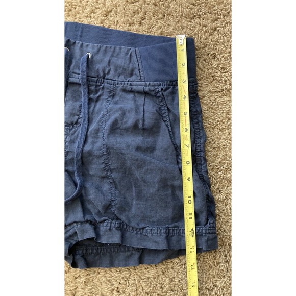 Athleta Women's 100% Linen Shorts Navy Blue 4" inseam Size 10 - Picture 5 of 11